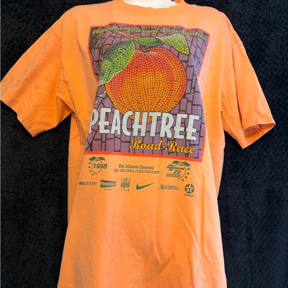 Vintage 1998 Atlanta Peachtree Road Race Orange T-Shirt